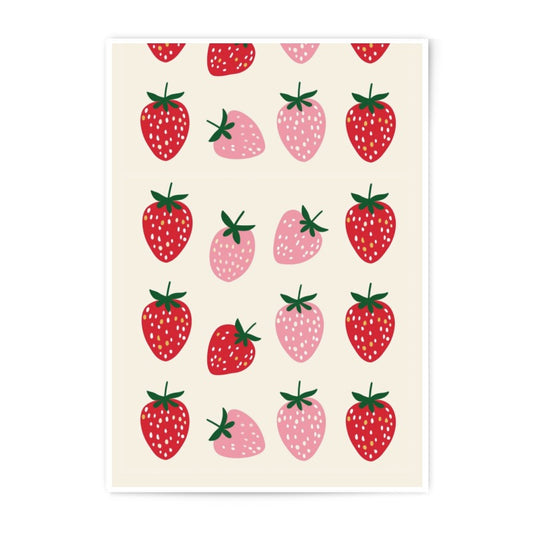 Strawberry Photographic Print, Fruity Wall Art, Kitchen Decor, Modern Art Print, Food Art, Sweet Treats Print, Berry Art, Colorful Print - Tawshia