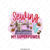 Sewing is My Superpower Pillow, Floral Sewing Machine Cushion, Seamstress Gift, Craft Room Decor, Sewing Lover Throw Pillow - Tawshia
