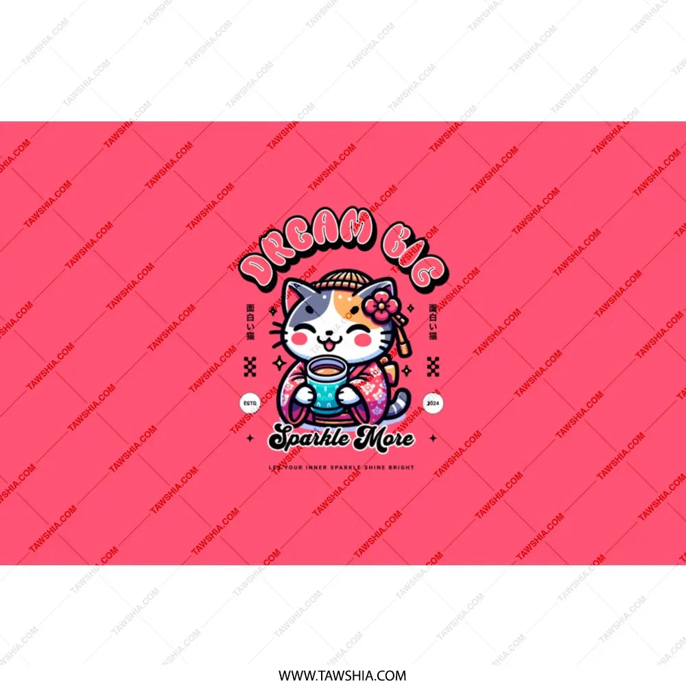 Dream Big Sparkle More Cute Cat Artwork product