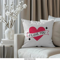 I Love You Pillow, Heart Throw Pillow, Valentine's Day Gift, Love Decoration, Cute Home Decor, Anniversary Gift, Gift For Her - Tawshia