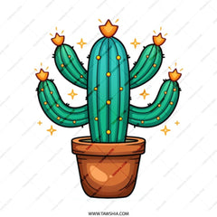 Cactus Tote Bag, Blooming Desert Tote, Cute Plant Bag, Unique Gift Tote, Illustrated Tote Bag, Eco Friendly Tote Bag - Tawshia