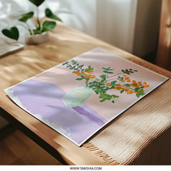 Floral Photographic Print, Vase Art Print, Orange Flowers, Wall Art, Home Decor, Trending Art, Botanical Print (139 characters) - Tawshia