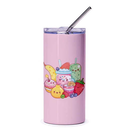 Kawaii Food Tumbler, Cute Fruit Drink Tumbler, Anime Tumbler, Aesthetic Tumblr Gift, Kawaii Gift, Fruit Tumbler, Beverage Tumbler - Tawshia