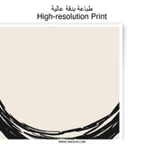 Abstract Circles Photographic Print, Minimalist Art, Black and Beige Wall Decor, Modern Home Art, Zen Circle Painting, Brush Stroke Art - Tawshia