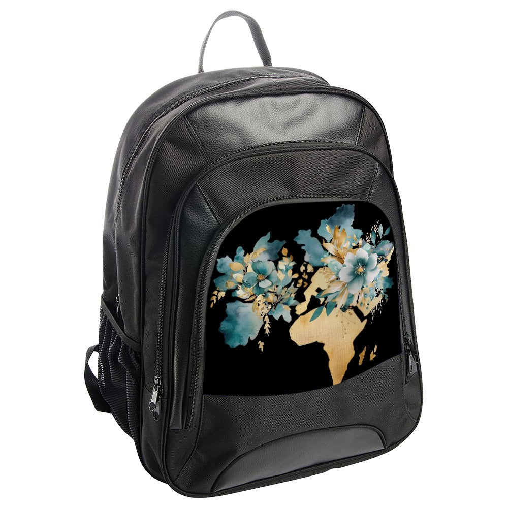 Floral World Map Backpack, Stylish Backpack, Travel Backpack, Unique Backpack, Gift for Her, Gift for Him, School Backpack, College Backpack - Tawshia