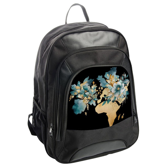 Floral World Map Backpack, Stylish Backpack, Travel Backpack, Unique Backpack, Gift for Her, Gift for Him, School Backpack, College Backpack - Tawshia