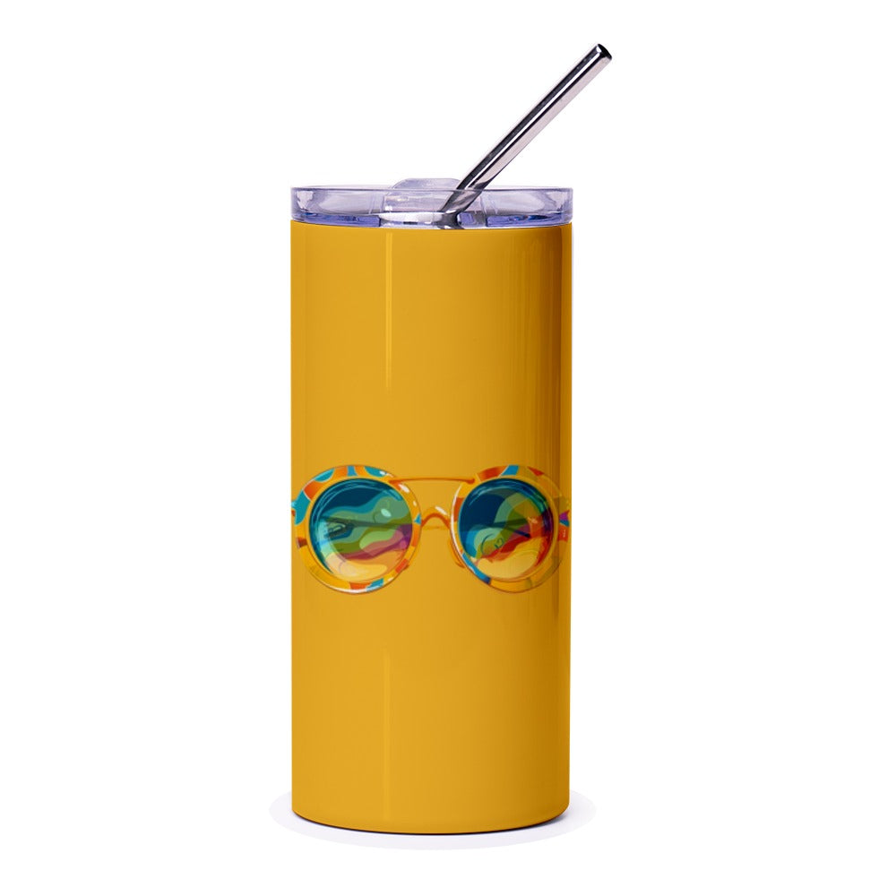 Retro Sunglasses Tumbler, Hippie Style Tumbler, Colorful Glasses Design, Unique Drinkware, Novelty Tumbler, Gift Idea for Music Lover - Tawshia