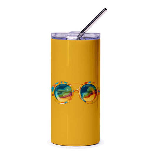 Retro Sunglasses Tumbler, Hippie Style Tumbler, Colorful Glasses Design, Unique Drinkware, Novelty Tumbler, Gift Idea for Music Lover - Tawshia