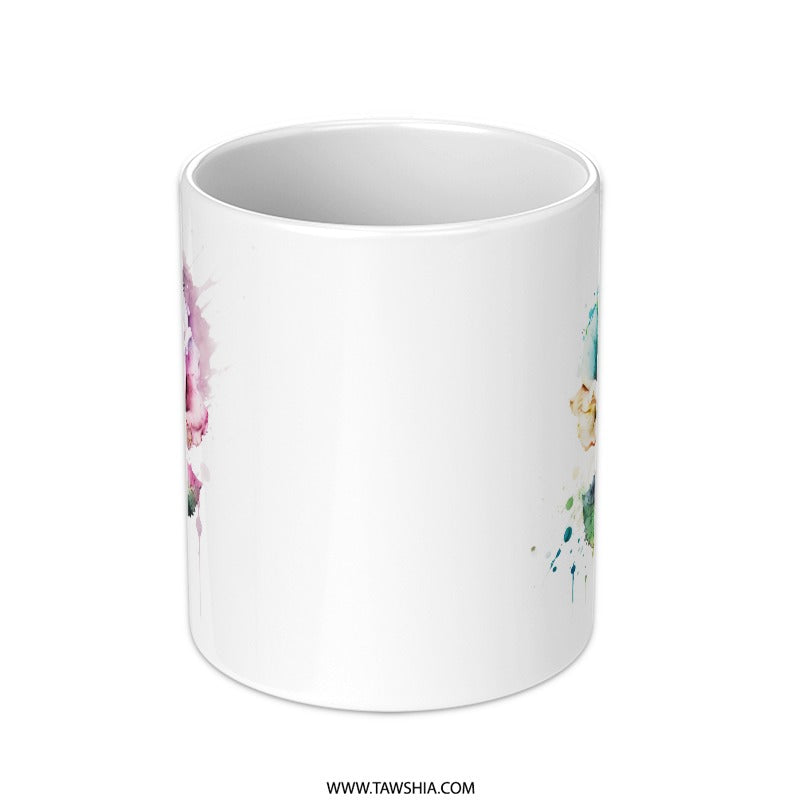 Watercolor Rose Mug, Floral Coffee Mug, Unique Flower Mug, Colorful Rose Design, Gift for Her, Novelty Mug, Rose Lover Gift, Cute Mug - Tawshia