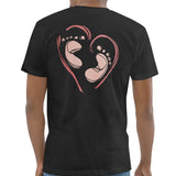 Heart-Shaped Baby Footprints Design T-shirt product type