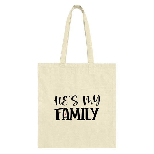 He's My Family Tote Bag, Gift for Loved Ones, Appreciation Present, Supportive Family, Relationship Goals, Everyday Shopping Bag - Tawshia