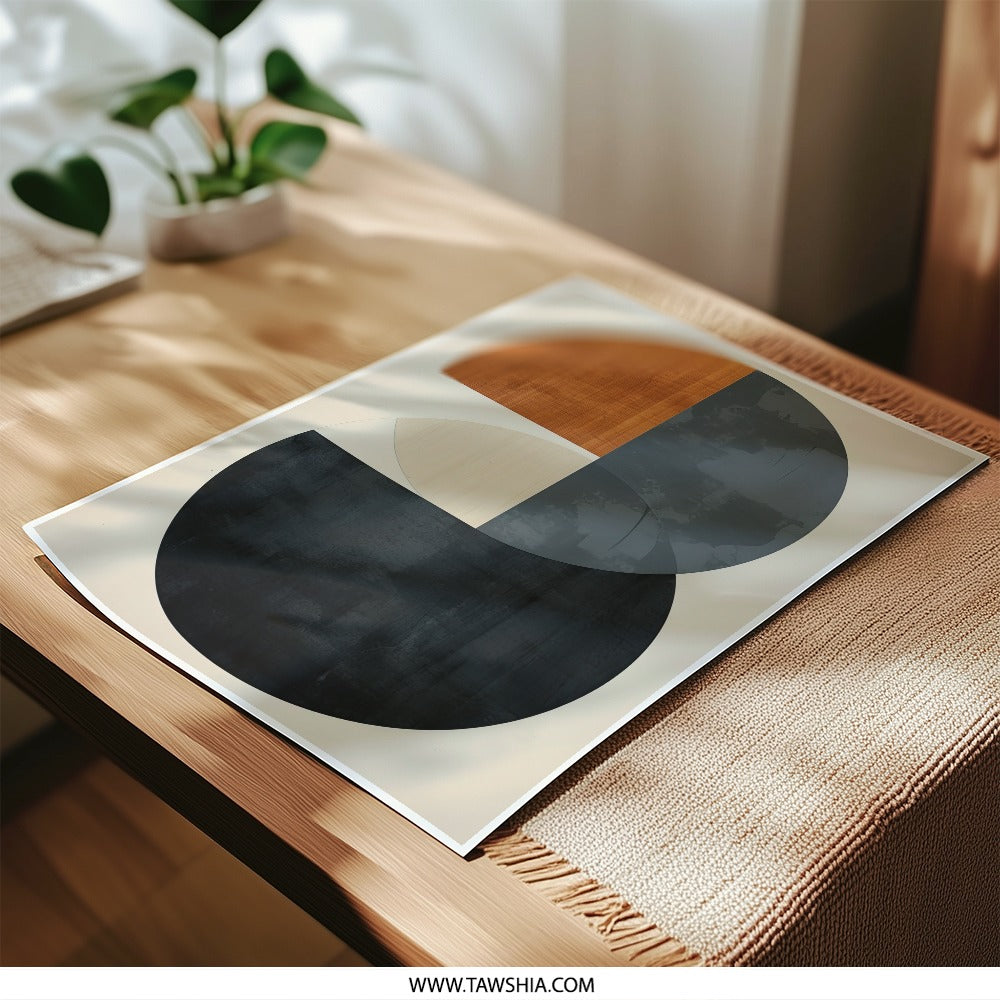 Modern Abstract Photographic Print, Geometric Shapes Art Print, Circle Design Wall Art, Minimalist Home Decor, Contemporary Art - Tawshia