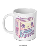 Kawaii Cassette Player Mug, Cute Retro 80s Mug, Pastel Aesthetic Mug, Unique Coffee Mug, Gift for Music Lover, Trendy Mug (138) - Tawshia