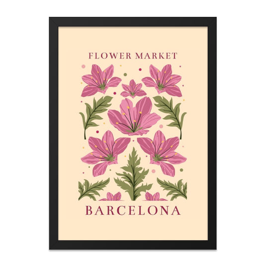 Flower Market Barcelona Wall Art, Floral Print, Botanical Illustration, City Souvenir, Home Decor, Modern Art Print (131 characters) - Tawshia