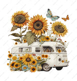 Sunflower VW Van Mug, Boho Hippie Mug, Floral Camper Mug, Cute Butterfly Coffee Mug, Road Trip Gift, Nature Lover Gift, Summer Mug - Tawshia