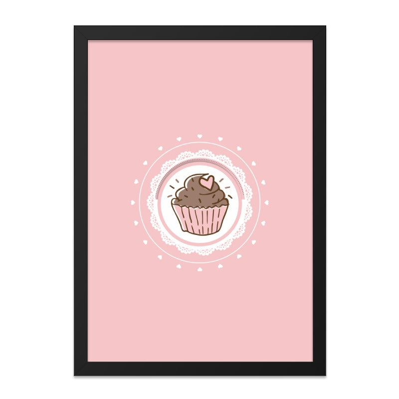 Cute Cupcake Wall Art, Pink Dessert Print, Kawaii Food Decor, Sweet Treat Art Print, Nursery Wall Decor, Kitchen Wall Art, Gift Idea - Tawshia