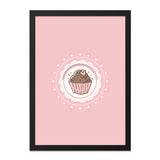 Cute Cupcake Wall Art, Pink Dessert Print, Kawaii Food Decor, Sweet Treat Art Print, Nursery Wall Decor, Kitchen Wall Art, Gift Idea - Tawshia