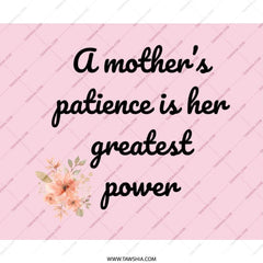 Mother's Patience Mouse Pad, Floral Design, Gift for Mom, Inspirational Quote, Home Office Decor, Computer Accessory, Desk Mat - Tawshia