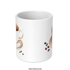 Watercolor Coffee Mug, Coffee Lover Gift, Espresso Cup Mug, Coffee Art, Drinkware Mug, Unique Mug Gift, Kitchen Decor Mug - Tawshia