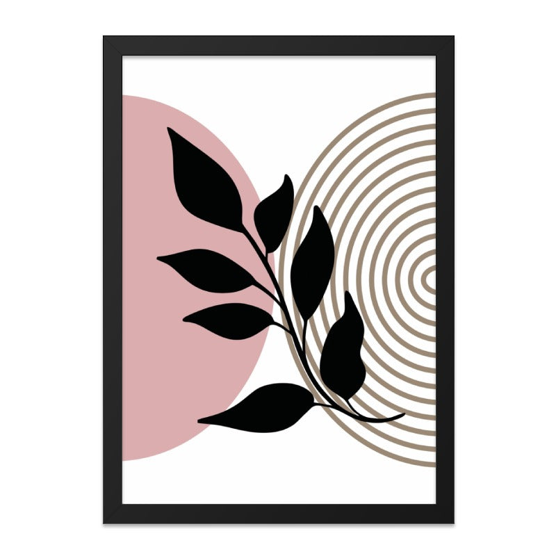 Abstract Plant Wall Art, Botanical Print, Modern Art Print, Pink and Beige Wall Decor, Minimalist Wall Hanging, Home Decor Art Print - Tawshia
