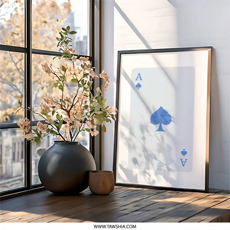 Ace of Spades Wall Art, Card Game Decor, Lucky Print, Casino Wall Decor, Poker Art, Cool Home Decor, Gift Idea, Modern Art Print - Tawshia