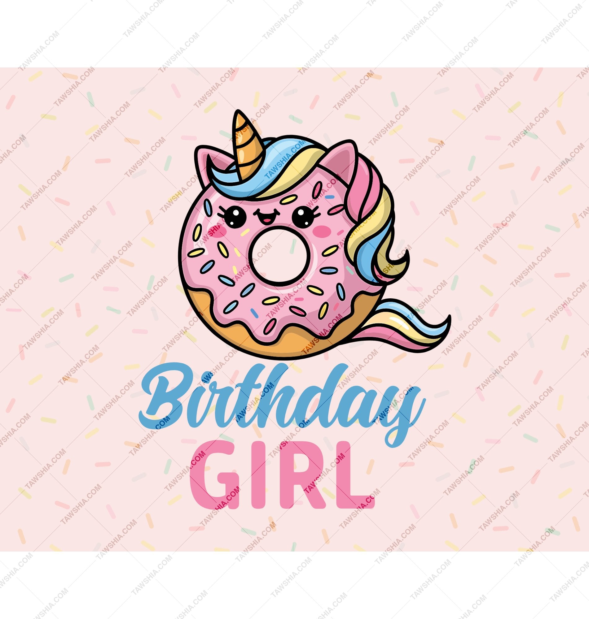 Birthday Girl Unicorn Donut Design Apparel product
