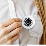 Take Care of Yourself Pinback Button, Smiley Face Pin, Positive Affirmation Button, Self Care Reminder, Gift for Friend, Mental Health - Tawshia