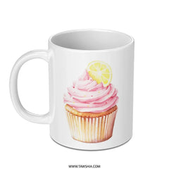 Lemon Cupcake Mug, Foodie Gift, Sweet Treat Mug, Baking Lover Gift, Cute Cupcake Coffee Mug, Dessert Mug - Tawshia