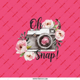 Oh Snap Floral Camera Pocket Mirror, Photography Lover Gift, Travel Mirror, Cute Makeup Mirror, Purse Mirror, Handbag Mirror - Tawshia