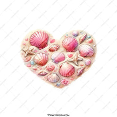 Seashell Heart Pillow, Beach House Decor, Coastal Throw Pillow, Ocean Lover Gift, Nautical Home Decor, Beach Theme Pillow - Tawshia