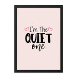 Quiet One Wall Art, Introvert Decor, Funny Saying Print, Minimalist Wall Decor, Pink Wall Art, Home Decor - Tawshia
