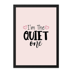 Quiet One Wall Art, Introvert Decor, Funny Saying Print, Minimalist Wall Decor, Pink Wall Art, Home Decor - Tawshia