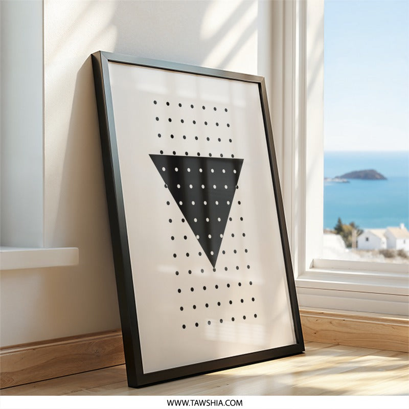 Modern Geometric Art, Triangle Wall Art, Minimalist Print, Black and White Wall Decor, Abstract Art Print, Contemporary Art - Tawshia