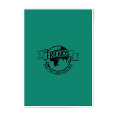 Friends World Photographic Prints, Teal Art, Motivational Art, Home Decor Prints, Inspiration Wall Art, Global Friendship Decor - Tawshia