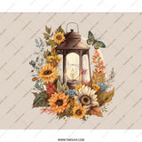 Sunflower Lantern Mouse Pad, Floral Butterfly Desk Mat, Unique Office Decor, Aesthetic Mousepad, Cute Computer Accessories, Gift for Her - Tawshia