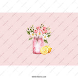 Floral Mason Jar Tumbler, Lemon Tumbler, Pink Watercolor Flower Tumbler, Cute Travel Tumbler, Gift For Her, Summer Tumbler, Beverage Tumbler - Tawshia