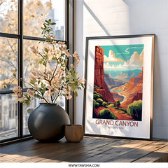 Grand Canyon Wall Art, National Park Print, Nature Landscape Poster, Arizona Travel Decor, Southwest USA Painting, Home Office Artwork - Tawshia
