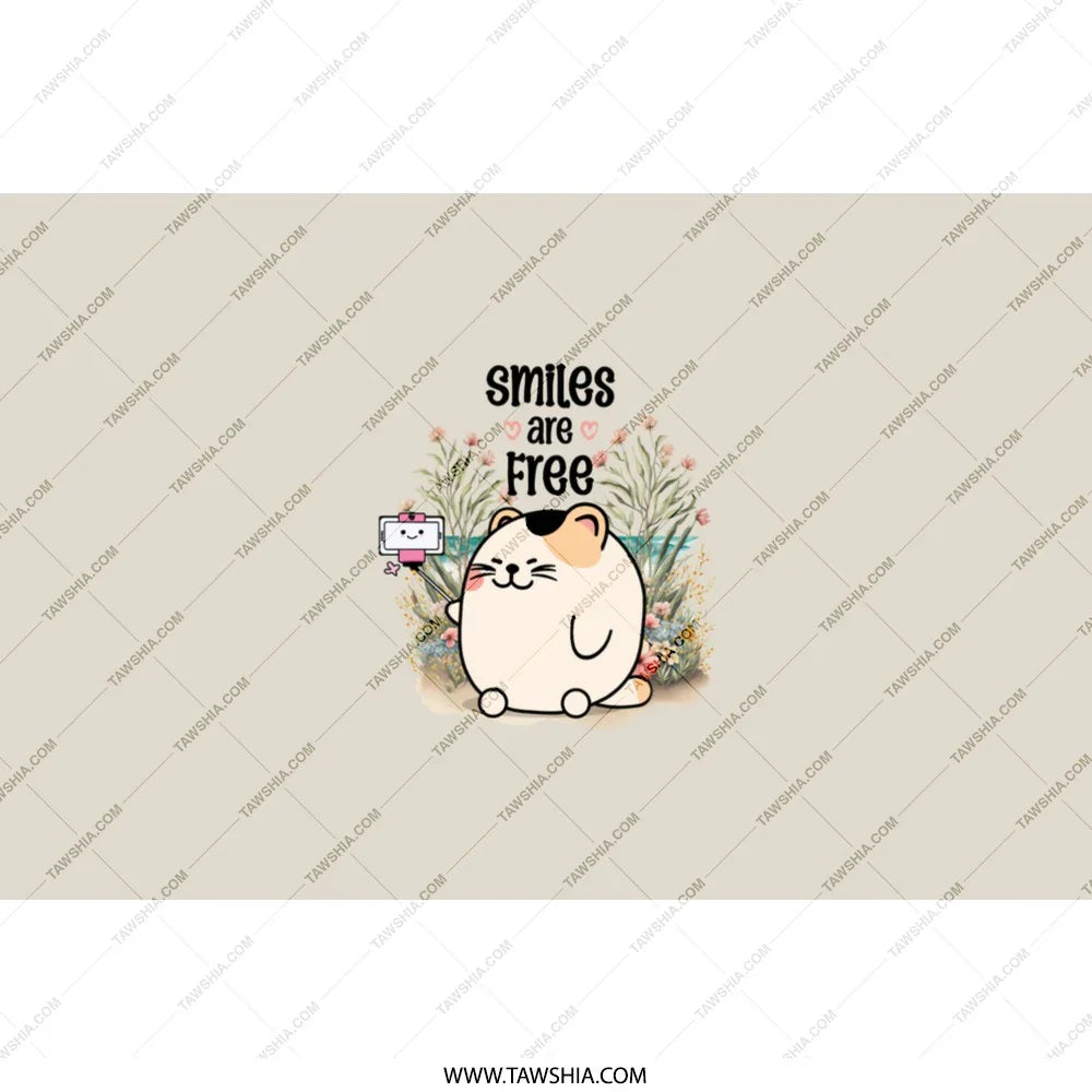 Smiles Are Free Cute Kitty Design Graphic product