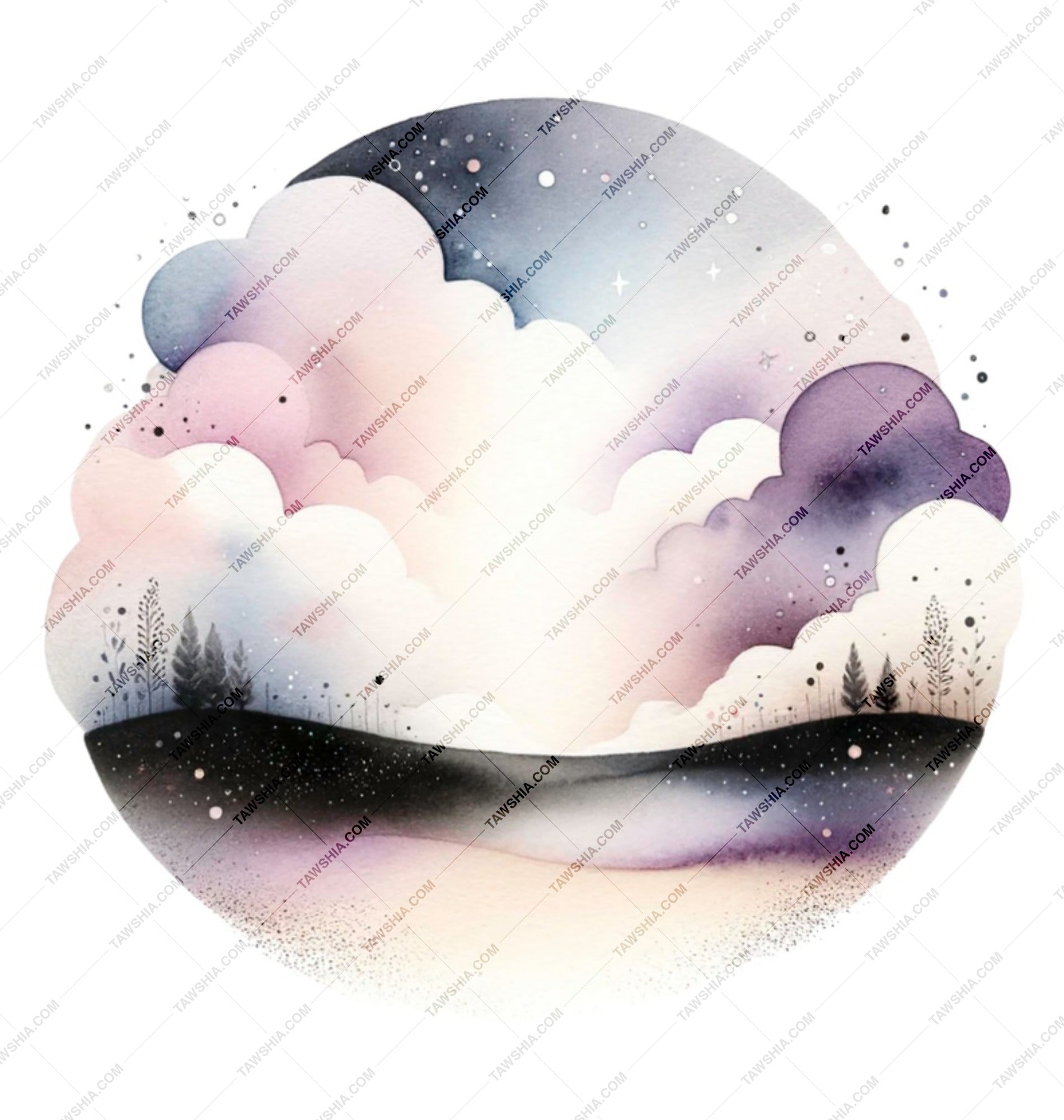 Dreamy Watercolor Mug, Pastel Sky Coffee Cup, Unique Gift Idea, Celestial Mug, Cloud Landscape Tea Mug, Whimsical Design - Tawshia