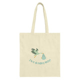Stork Tote Bag, It's a Baby Boy Gift, New Parent Present, Baby Shower Favor, Trendy Tote Bag, Celebration Tote, Stork Design Bag - Tawshia