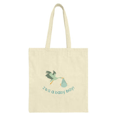 Stork Tote Bag, It's a Baby Boy Gift, New Parent Present, Baby Shower Favor, Trendy Tote Bag, Celebration Tote, Stork Design Bag - Tawshia
