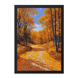 Autumn Path Wall Art, Fall Forest Print, Nature Painting, Trees and Leaves Art, Scenic Landscape, Home Decor - Tawshia