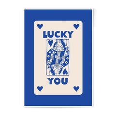 Lucky You Photographic Print, Queen of Hearts Card Art, Casino Decor, Game Room Wall Art, Unique Gift, Playing Card, Lucky Print - Tawshia