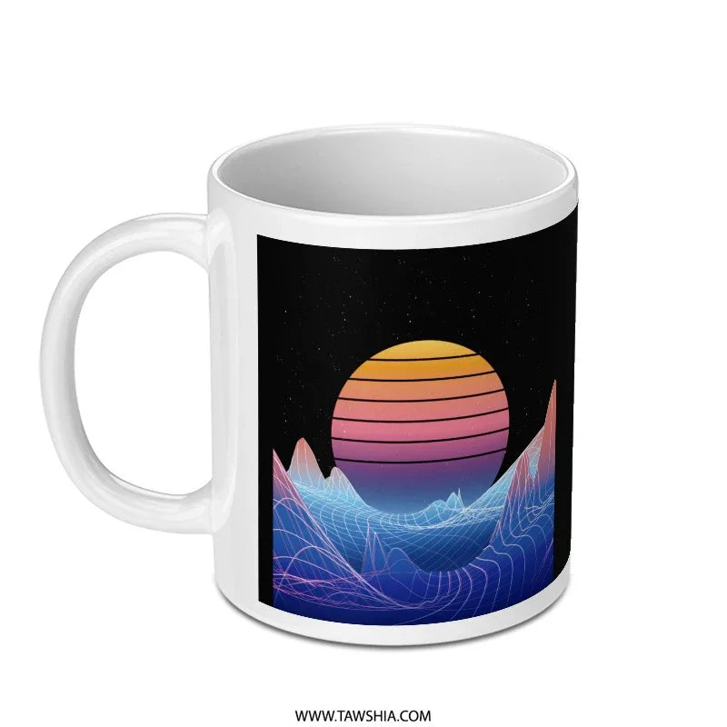 Retro Sunset 80s Aesthetic Art Coffee Mug product type