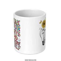 Inspirational Mug, Break Your Limits, Motivational Mug, Sunflower Mug, Outgrow Yourself Mug, Gift for Her, Gift Mug - Tawshia