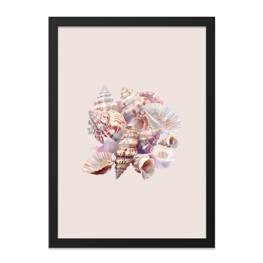 Seashell Framed Wall Art, Coastal Decor Print, Beach House Art, Ocean Shells Art, Summer Wall Decor, Nautical Home Decor - Tawshia