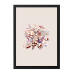 Seashell Framed Wall Art, Coastal Decor Print, Beach House Art, Ocean Shells Art, Summer Wall Decor, Nautical Home Decor - Tawshia