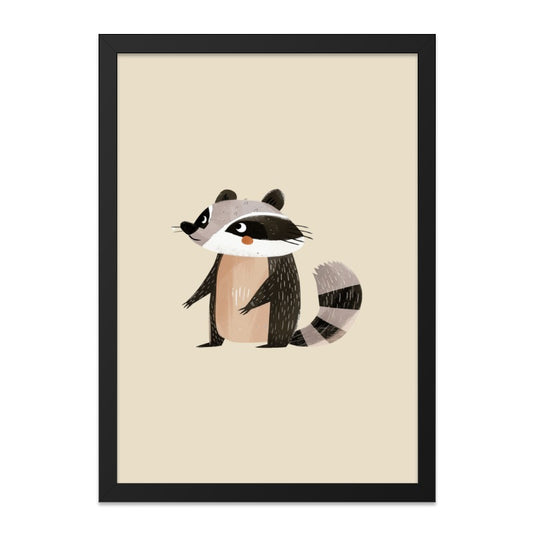 Cute Raccoon Wall Art, Nursery Decor, Kids Room Art, Animal Illustration, Woodland Creatures, Baby Shower Gift, Playroom Wall Art - Tawshia
