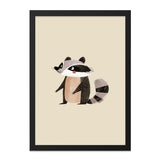 Cute Raccoon Wall Art, Nursery Decor, Kids Room Art, Animal Illustration, Woodland Creatures, Baby Shower Gift, Playroom Wall Art - Tawshia