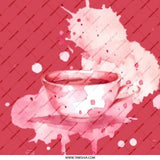 Watercolor Tea Cup Pinback Button, Cute Drink Badge, Unique Tea Lover Gift, Pink Aesthetic Pin, Trendy Accessory, Collectible Button Pin - Tawshia